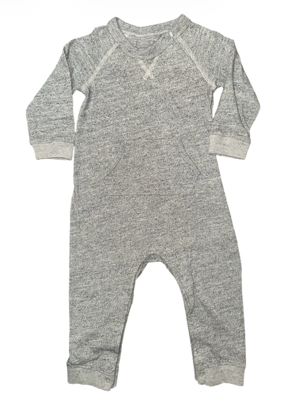 GAP Gray Marled Baby One-Piece Romper Jumpsuit 18-24
